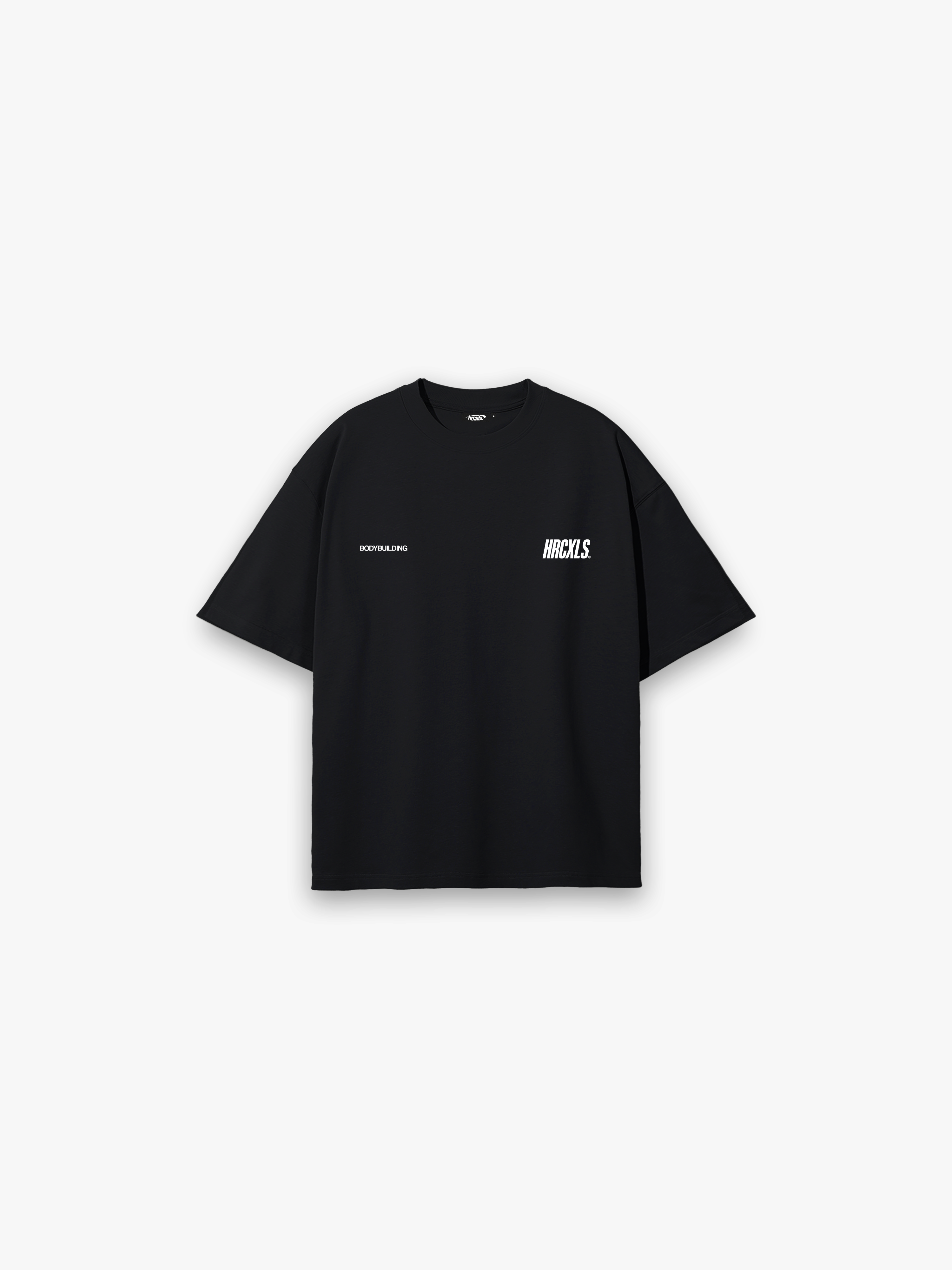 HERCXLES Bodybuilding Oversized T-Shirt in Black - front flat lay